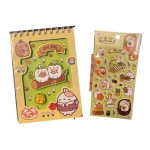NWT Molang 3D May Day Teatime Cottagecore Notepad & Stickers